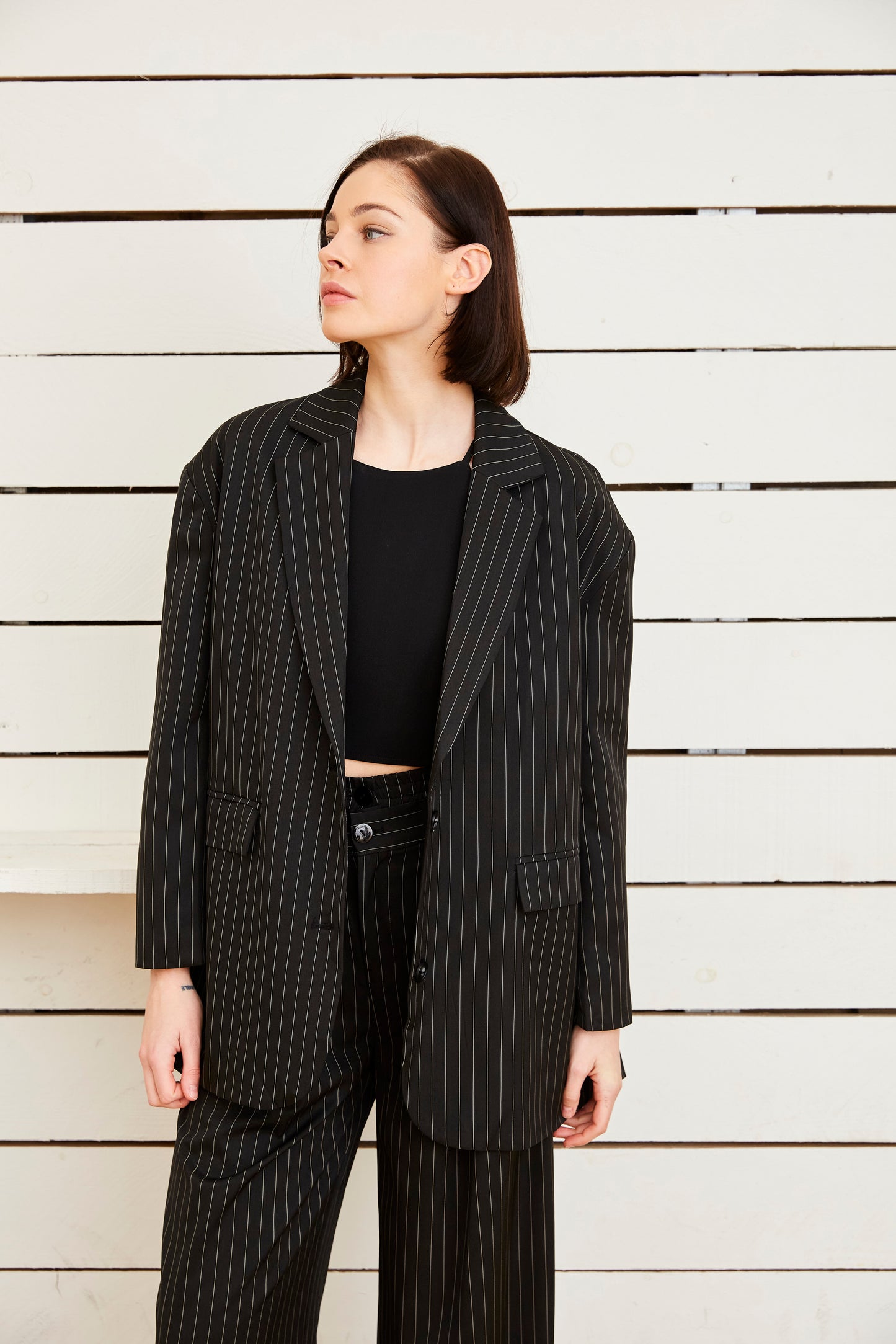 BLAZER OVERSIZE À RAYURES