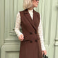 Satin Sleeveless Blazer