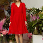 ROBE À DENTELLE ROUGE