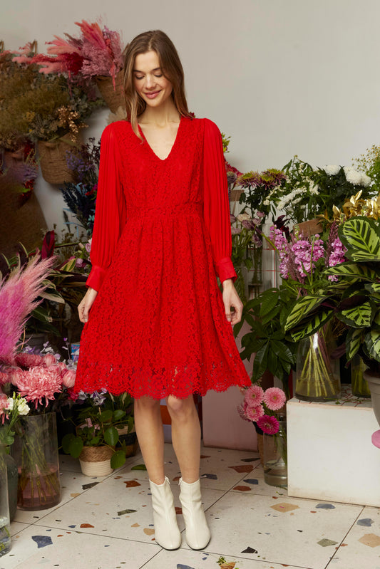 RED LACE DRESS