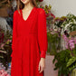 ROBE À DENTELLE ROUGE