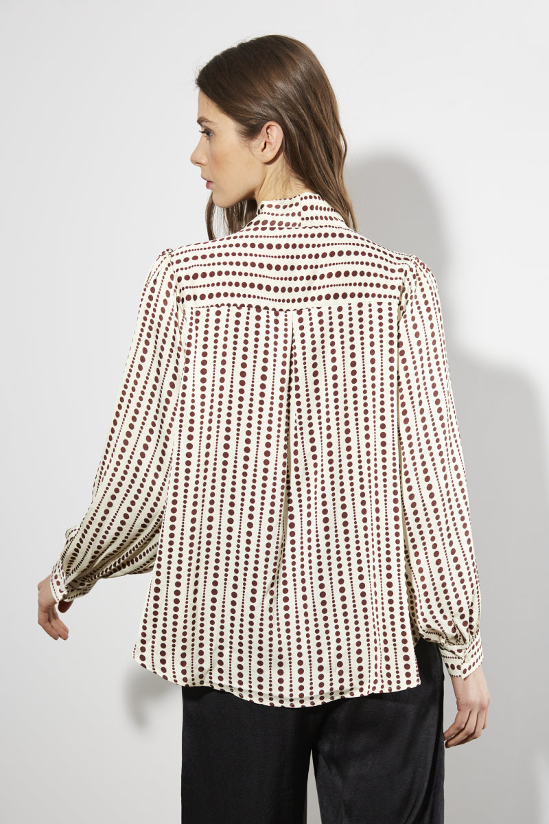 CHEMISE LAVALLIERE À PETITS POIS