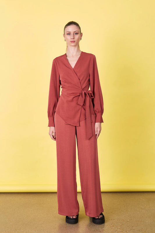 PANTALON ÉVASÉ TERACOTTA