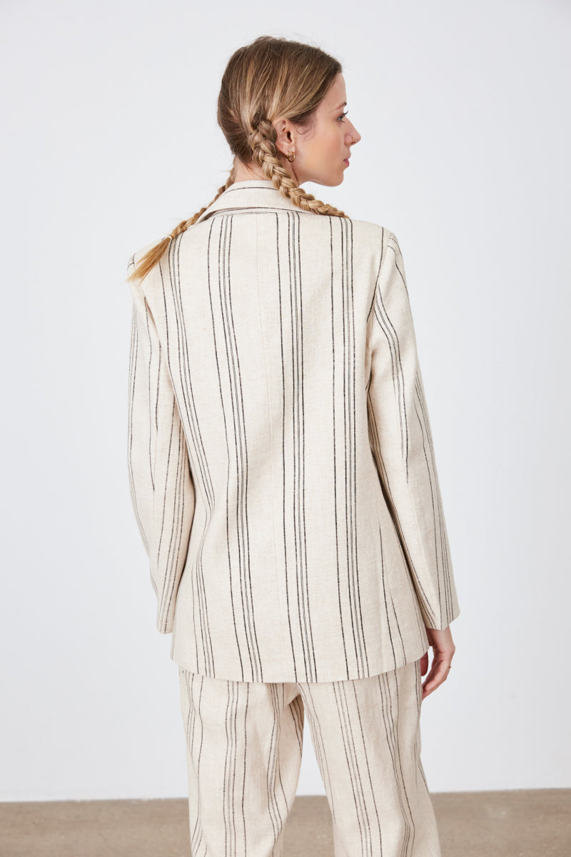 BLAZER EN LIN À RAYURES