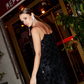 ROBE BRETELLES À SEQUINS
