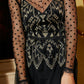ROBE BRETELLES À BRODERIES ET PAILLETTES
