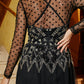 ROBE BRETELLES À BRODERIES ET PAILLETTES